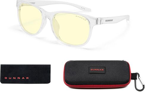 GUNNAR - نظارات ألعاب وكمبيوتر ممتازة للأطفال (عمر 12 عامًا فما فوق) - تحجب 35% من الضوء الأزرق - Rush، Onyx، Clear Tint in Saudi Arabia