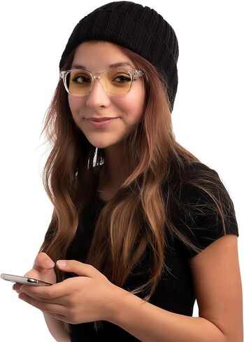GUNNAR - نظارات ألعاب وكمبيوتر ممتازة للأطفال (عمر 12 عامًا فما فوق) - تحجب 35% من الضوء الأزرق - Rush، Onyx، Clear Tint in Saudi Arabia