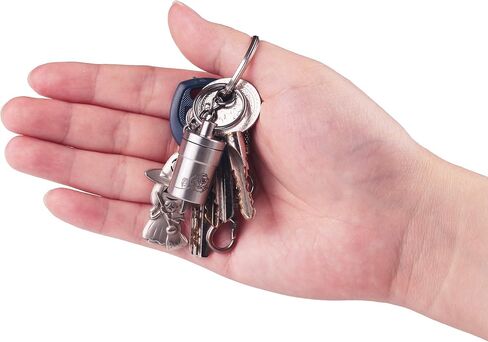 حافظة حبوب دواء صغيرة الحجم من ANO Titanium بقطر داخلي 0.54 بوصة للطوارئ حافظة حبوب خفيفة الوزن لـ Advil و Nitro لـ EDC مع Etch Rose مقاومة للماء 30ft (PF054R) in Kuwait