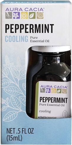 Aura Cacia 100% Pure Peppermint Essential Oil, 100% Pure Therapeutic Grade, 15 ml in Box, Mentha piperita in Saudi Arabia