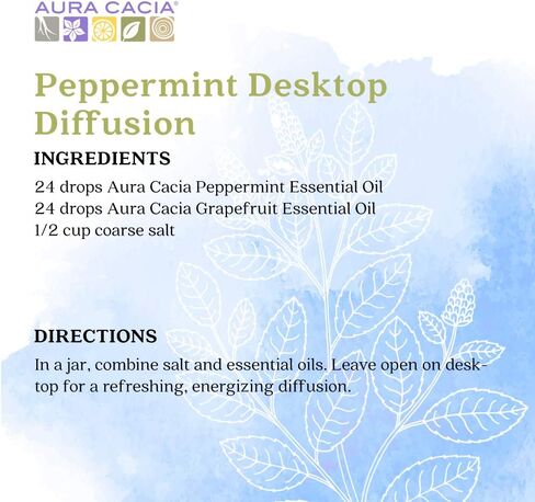 Aura Cacia 100% Pure Peppermint Essential Oil, 100% Pure Therapeutic Grade, 15 ml in Box, Mentha piperita in Saudi Arabia