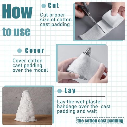Nuanchu 12 Rolls Medical Cotton Cast Padding Plaster Cloth(2 Inch X 8.8 ft) in Saudi Arabia