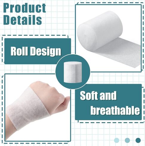 Nuanchu 12 Rolls Medical Cotton Cast Padding Plaster Cloth(2 Inch X 8.8 ft) in Saudi Arabia
