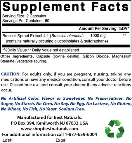 Best Naturals Broccoli Sprouts Extract, 1000 mg, 120 Count in Saudi Arabia
