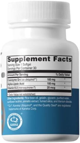 المكملات الغذائية الحيوية المتقدمة Ubiquinol CoQ10، زيادة إنتاج الطاقة، مكمل طبيعي مضاد للأكسدة، تم تصنيعه في الولايات المتحدة الأمريكية، 30 كبسولة هلامية in Kuwait