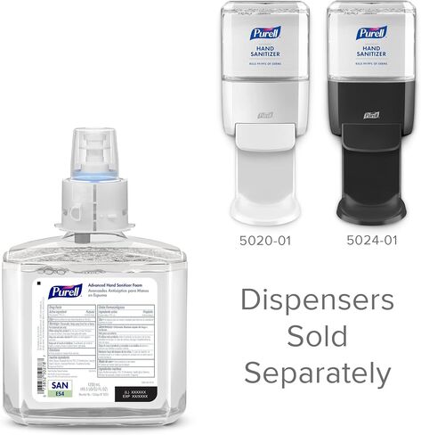 PURELL Advanced Hand Sanitizer Foam, 1200 mL Sanitizer Refill for PURELL LTX-12 Touch-Free Dispenser (Pack of 2) - 1905-02 in Kuwait