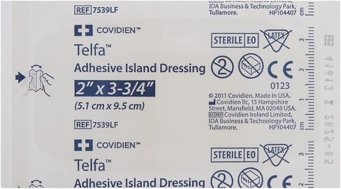 7539LF تلفا ايلاند الجروح، خالية من اللاتكس، شاش معقم 2 × 3-3/4 بوصة، لصق 50 لكل علبة. 7539LF بواسطة in Kuwait