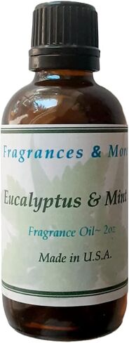 فراجرانسز اند مور زيت عطري فاخر برائحة الاوكالبتوس والنعناع لتعزيز صناعة الشموع والصابون ومنتجات الاستحمام والجسم والروائح العلاجية للمكتب والمنزل - زجاجة كهرمانية بسعة 2 اونصة (60 مل) in Kuwait
