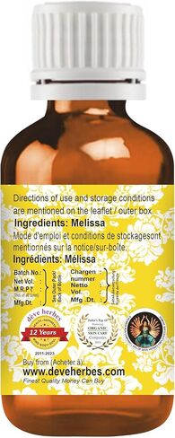 ديف هيربس زيت عطري بيور ميليسا (ميليسا أوفيسيناليس) مقطر بالبخار 30 مل (1 اونصة) in Kuwait