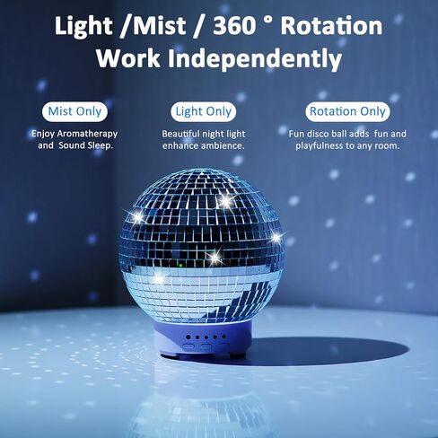 Essential Oil Diffuser Aromatherapy Diffuser – 100ml Original Rotating Disco Ball Diffusers for Essential Oils with Whisper Quiet Operation, Timer Setting & 7 Colors Night Light for Home Office Decor in Kuwait