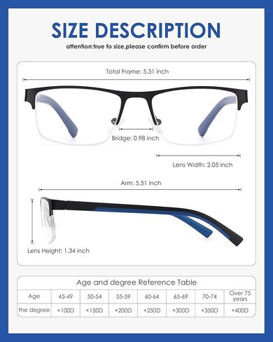 نظارات القراءة للرجال والنساء مع نصف إطار معدني للرجال، 4 عبوات من النظارات للجنسين مع الحقائب in Kuwait
