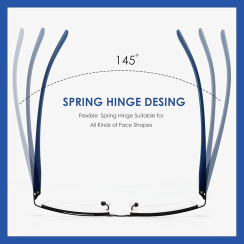 نظارات القراءة للرجال والنساء مع نصف إطار معدني للرجال، 4 عبوات من النظارات للجنسين مع الحقائب in Kuwait