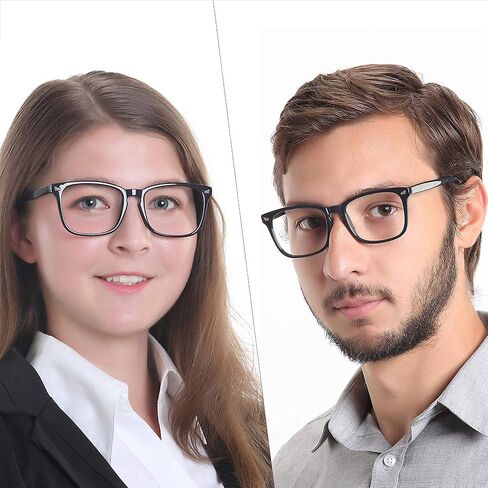 نظارات قراءة ثنائية البؤرة من YEIN مع عدسات تحجب الضوء الأزرق، قارئ ثنائي البؤرة للنساء والرجال، إطار مربع عتيق مع مفصلات زنبركية (+0.00/+2.00 تكبير) in Kuwait