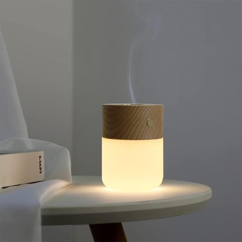 Portable Diffuser Essential Oil Diffusers,Wood Aromatherapy Diffuser with Warm Light,Battery Operated Diffuser for Essential Oils for Home(Black Walnut) in Saudi Arabia