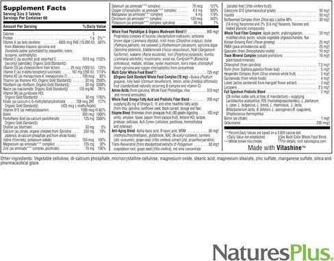NaturesPlus Source of Life Gold Multivitamin - 180 Tablets - with Vitamins D3, B12 & K2 - Blood, Bone & Immune Support - Vegetarian & Gluten Free - 60 Servings in Saudi Arabia