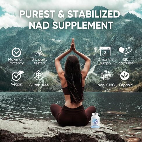 360 كبسولة من Zenlifer - NAD+ 1000 مجم مكمل تعزيز ريسفيراترول - أكثر كفاءة من NMN - نيكوتيناميد ريبوسيد لاستقلاب الطاقة الخلوية وإصلاحها والحيوية والشيخوخة الصحية in Kuwait