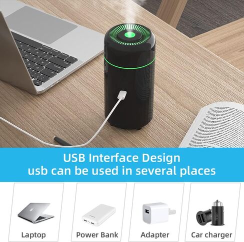 موزع روائح الزيوت العطرية من iWeeta Minimalism، موزع USB 100 مل للسيارة معطر هواء ومرطب للزيوت العطرية وموزعات الروائح العلاجية in Kuwait