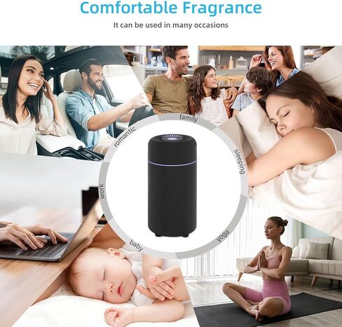 موزع روائح الزيوت العطرية من iWeeta Minimalism، موزع USB 100 مل للسيارة معطر هواء ومرطب للزيوت العطرية وموزعات الروائح العلاجية in Kuwait