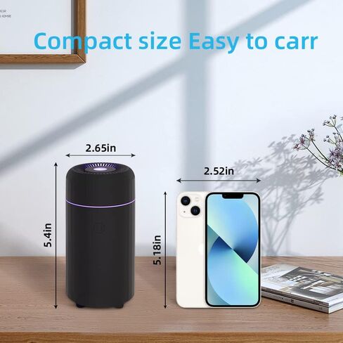 موزع روائح الزيوت العطرية من iWeeta Minimalism، موزع USB 100 مل للسيارة معطر هواء ومرطب للزيوت العطرية وموزعات الروائح العلاجية in Kuwait