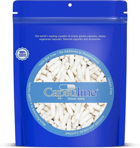 Capsuline Spirulina Colored Size 0 Empty Vegan Capsules Blue/Blue - 100 Count - Vegetarian Empty Pill Capsuless - DIY Vegetable Capsule filling - Veggie Pill Capsules - Kosher and Halal Certified in Kuwait