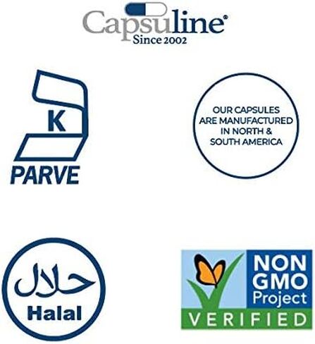 Capsuline Spirulina Colored Size 0 Empty Vegan Capsules Blue/Blue - 100 Count - Vegetarian Empty Pill Capsuless - DIY Vegetable Capsule filling - Veggie Pill Capsules - Kosher and Halal Certified in Kuwait