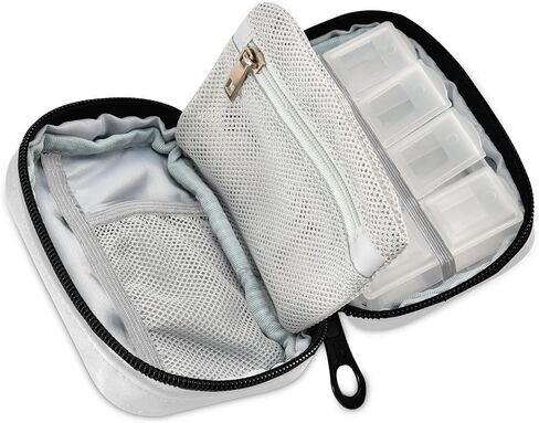 Personalized Custom Pill Case 7 Day Pill Organizer Travel Pill Case Portable Weekly Pill Box Bag Container Vitamin Supplement Holder with Zipper for Family Business in Kuwait