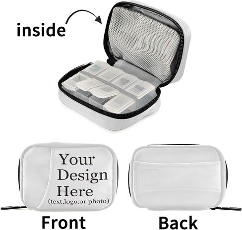 Personalized Custom Pill Case 7 Day Pill Organizer Travel Pill Case Portable Weekly Pill Box Bag Container Vitamin Supplement Holder with Zipper for Family Business in Kuwait