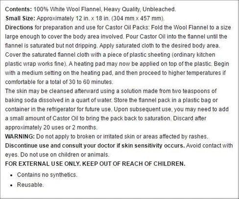 Home Health Wool Flannel - Small Size, 12" x 18" - 100% White Wool, Extra Thick Weave, Unbleached, No Synthetics, For Castor Oil Packs, Reusable - Cruelty-Free, Eco-Friendly in Kuwait