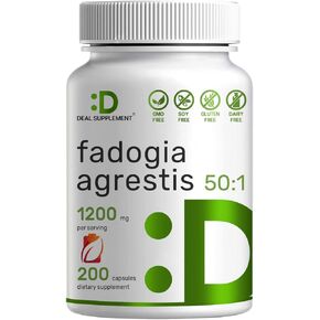 DEAL SUPPLEMENT Fadogia Agrestis Extract 600mg | 1200 mg Per Serving, 200 Capsules - Third Party Tested - 50:1 Extract from Root, Plant Based, Highly Purified and Bioavailable, Gluten Free, Non-GMO in Kuwait