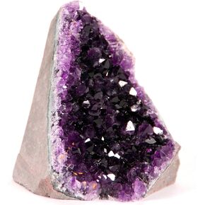 Extreme Rocks & Fossils Amethyst Cluster - .5 to 1 pounds of Powerful, deep Purple Crystals. Geode from Uruguay. Includes Bonus 3 inch Selenite Wand