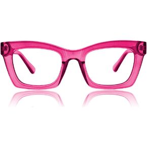 JiSoo Oversized Cat Eye Reading Glasses Women/Ladies, Stylish Cateye Readers TR90 Frame