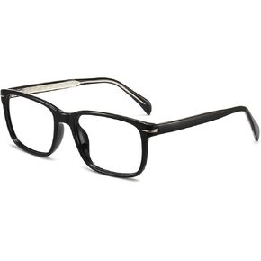ANRRI Retro Blue Light Blocking Computer Glasses Square Classic Acetate Frame Clear Lens UV Blocking Gaming Eyeglasses