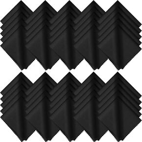 50 Pieces Microfiber Cleaning Cloths 7 x 6 Inch Screen Cleaning Cloths for Smart Phones Laptops Tablets Lens LCD Monitor TV Camera Eyeglasses Optical Cleaning Cloths (Black)