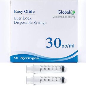 Easy Glide 30ML 30CC Luer Lock Syringe 50 Pack, No Needle, Sterile, Great for Home Care in Saudi Arabia