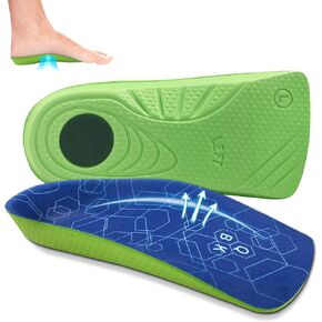 Flat Feet Insoles, QBK 3/4 Length Orthotic Inserts Improve Plantar Fasciitis, Heel Spurs, Achilles Tendonitis, Bunions, Back Pain for Men&Women Thin Insoles L in Kuwait