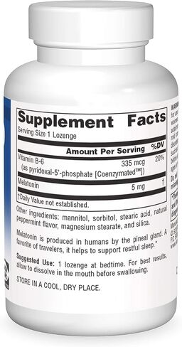 Source Naturals Melatonin 5 mg - 100 Peppermint Flavored Lozenges in Kuwait