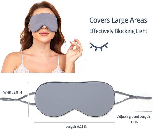 Sleeping Mask 2 Pack, Warm, Cool Double-Sided Use of Sleep Mask, Super Soft Blindfold with Adjustable Strap, Block Out Light, Comfort Sleep Eye Mask for Travel Meditation Nap Black in Kuwait