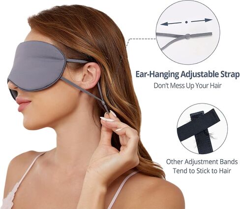 Sleeping Mask 2 Pack, Warm, Cool Double-Sided Use of Sleep Mask, Super Soft Blindfold with Adjustable Strap, Block Out Light, Comfort Sleep Eye Mask for Travel Meditation Nap Black in Kuwait