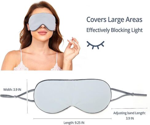 Sleeping Mask 2 Pack, Warm, Cool Double-Sided Use of Sleep Mask, Super Soft Blindfold with Adjustable Strap, Block Out Light, Comfort Sleep Eye Mask for Travel Meditation Nap Black in Kuwait