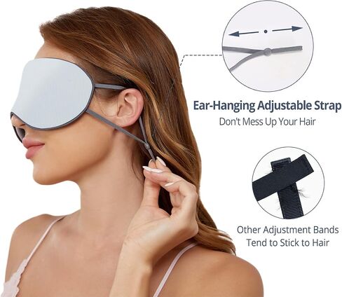 Sleeping Mask 2 Pack, Warm, Cool Double-Sided Use of Sleep Mask, Super Soft Blindfold with Adjustable Strap, Block Out Light, Comfort Sleep Eye Mask for Travel Meditation Nap Black in Kuwait