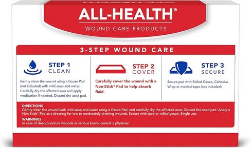 All Health Non Stick Pads, 2 in x 3 in | for Covering Wounds, Helps Prevent Infection, 100 Count (pack of 1) in Kuwait