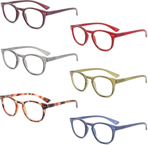 IVNUOYI 6 Pack Reading Glasses Blue Light Blocking with Comfort Spring Hinge,Computer Readers for Men Women,Anti Glare/UV Ray Eyeglasses 0.75 in Kuwait