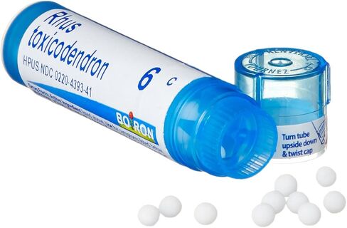 Boiron Rhus Toxicodendron 6C، 5 عبوات مكونة من 80 أنبوبًا حبيبيًا، دواء المعالجة المثلية لآلام المفاصل، in Saudi Arabia