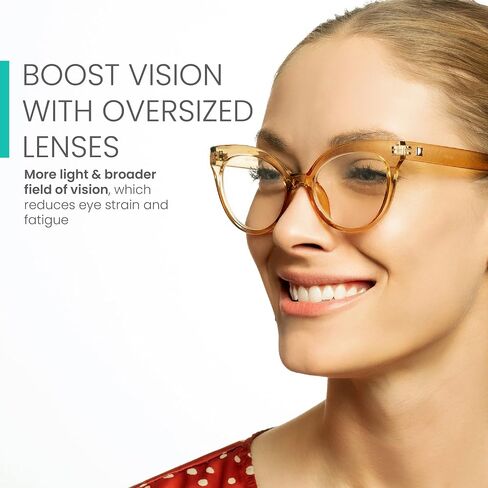 Black Oversized Cat Eye Reading Glasses for Women to Look Stylish, Fashionable with High Vision - Comfortable for All Face Shape Womens Reading Glasses - Solid & Sturdy Readers - Reading Glasses 1.0 in Saudi Arabia