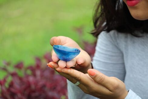 جيت ناتشورال بلو العقيق الأخضر 5.1 سم وعاء منحوت باليد الأحجار الكريمة مصقول ريكي فينج شوي مجاني 40 صفحة كتيب جيت الدولي كريستال ثيرابي الهند الوردي شرب المياه التوابل صينية الطاقة ديفاين in Kuwait