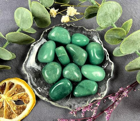 10 قطع من بلورات افينتورين الخضراء بلورات الشفاء الطبيعية والأحجار الطبيعية المصقولة والشفاء بلورات الكوارتز من أجل الويكا والريكي وشفاء كريستال الطاقة in Kuwait