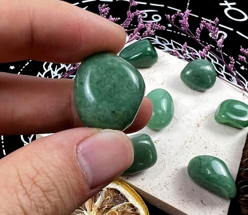 10 قطع من بلورات افينتورين الخضراء بلورات الشفاء الطبيعية والأحجار الطبيعية المصقولة والشفاء بلورات الكوارتز من أجل الويكا والريكي وشفاء كريستال الطاقة in Kuwait