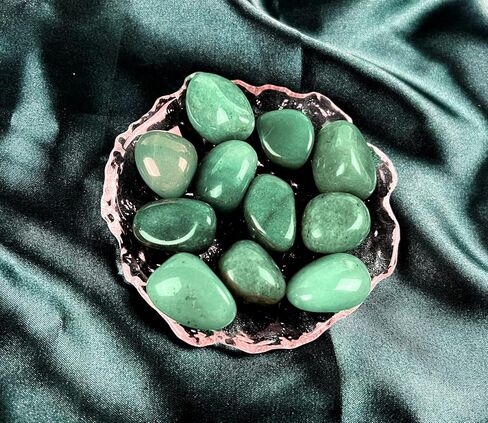 10 قطع من بلورات افينتورين الخضراء بلورات الشفاء الطبيعية والأحجار الطبيعية المصقولة والشفاء بلورات الكوارتز من أجل الويكا والريكي وشفاء كريستال الطاقة in Kuwait