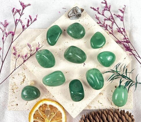 10 قطع من بلورات افينتورين الخضراء بلورات الشفاء الطبيعية والأحجار الطبيعية المصقولة والشفاء بلورات الكوارتز من أجل الويكا والريكي وشفاء كريستال الطاقة in Kuwait