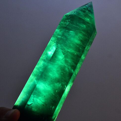 AMOYSTONE Large Healing Crystal Obelisk Towers 5 Multicolor Fluorite Point Wand Home Decor Reiki Healing 1.8-2.2 LBS in Kuwait